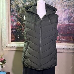 Lauren Ralph Lauren Dark Green Hooded Puffer Vest